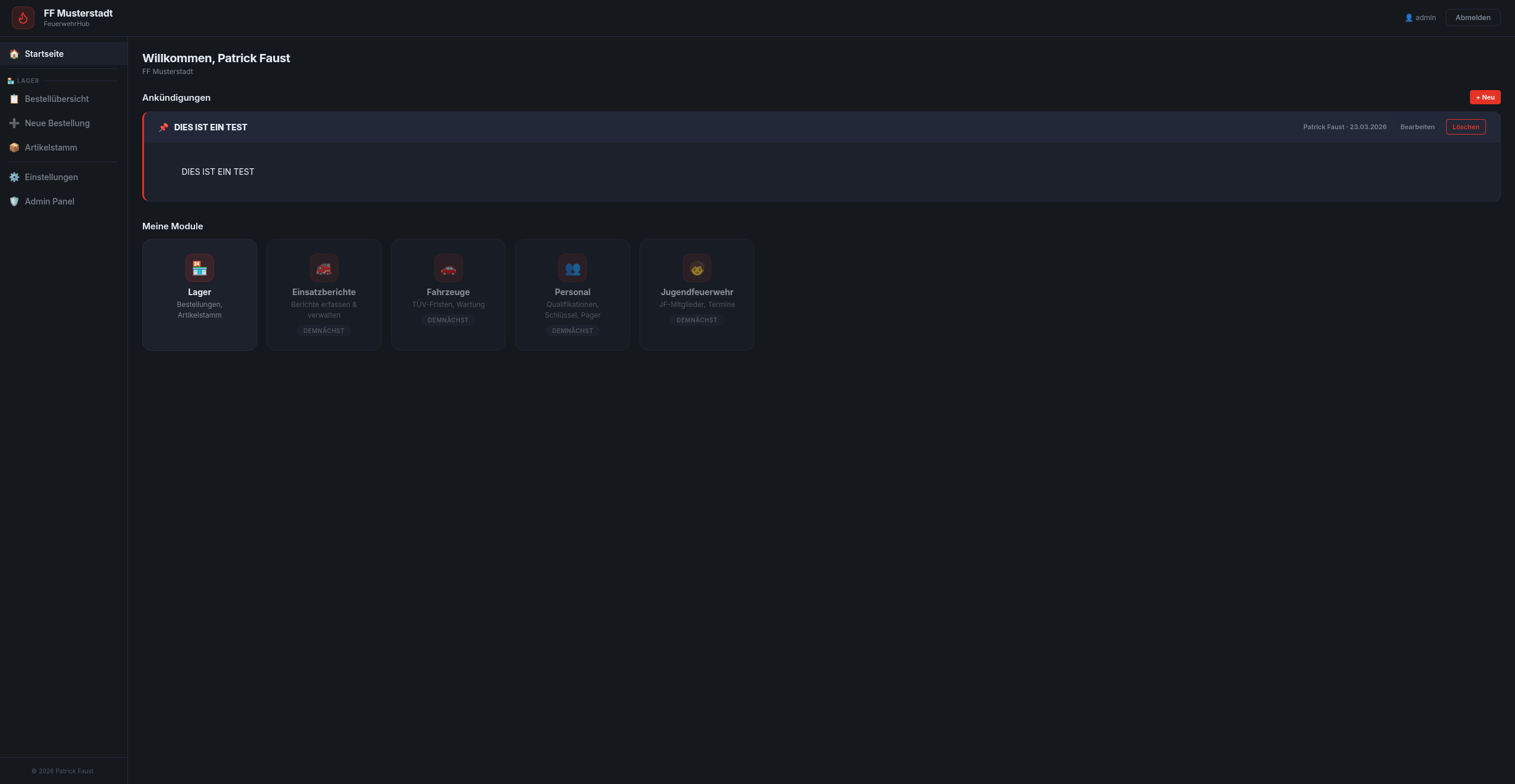FeuerwehrHub Dashboard
